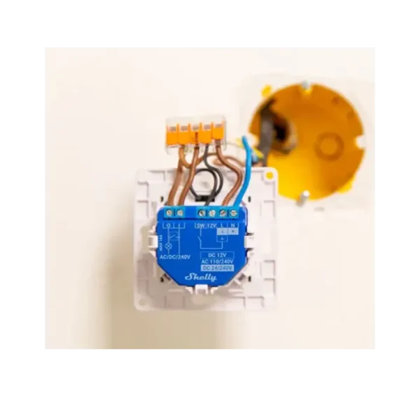 Le Shelly Wall Switch with 1 Button est un interrupteur intelligent au design moderne, permettant de contrôler vos appareils via Wi-Fi.