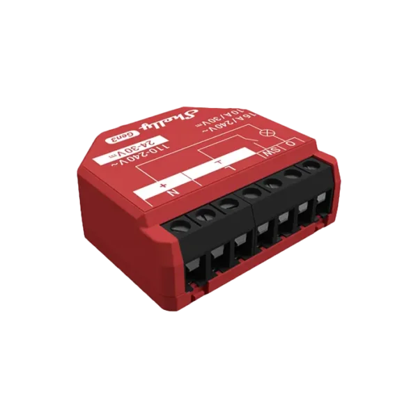 Le Shelly 1PM Gen3 est un module intelligent pour contrôler des appareils électriques à distance. Il mesure la consommation d’énergie en temps réel et permet d’automatiser les tâches via une connexion Wi-Fi.