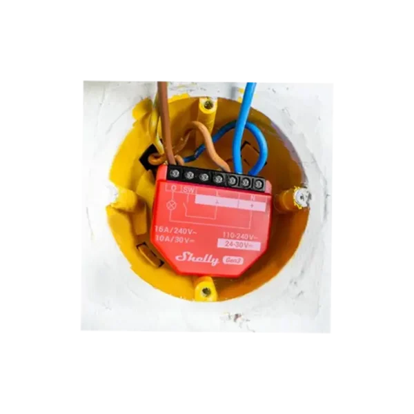 Le Shelly 1PM Gen3 est un module intelligent pour contrôler des appareils électriques à distance. Il mesure la consommation d’énergie en temps réel et permet d’automatiser les tâches via une connexion Wi-Fi.