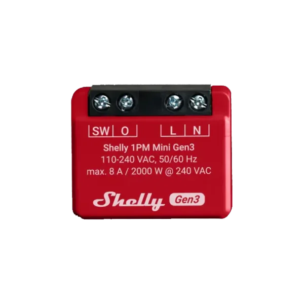 Le Shelly 1PM Mini Gen3 est un interrupteur intelligent compact conçu pour contrôler et surveiller des appareils électriques via Wi-Fi, tout en optimisant la gestion de l'énergie.