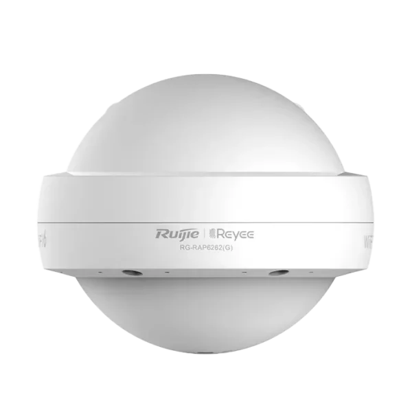 Le RG-RAP6262(G) est un point d'accès extérieur omni-directionnel Wi-Fi 6 AX1800, conçu pour offrir une couverture Wi-Fi stable et rapide dans des environnements extérieurs.