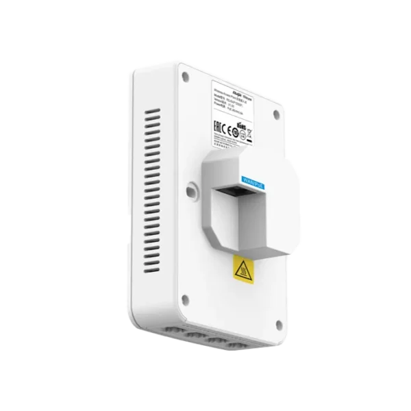 Le Point d'accès RG-RAP1200(P) Reyee Wi-Fi 5 1267 Mbps offre une connectivité rapide et stable avec un design mural compact. Il prend en charge le PoE pour une installation facile.