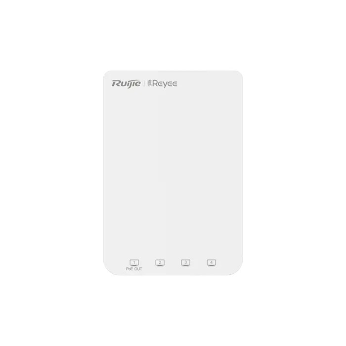 Le Point d'accès RG-RAP1200(P) Reyee Wi-Fi 5 1267 Mbps offre une connectivité rapide et stable avec un design mural compact. Il prend en charge le PoE pour une installation facile.