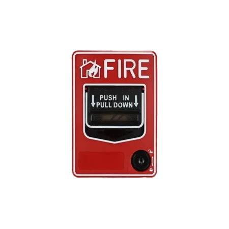 Une station de tirage manuelle AS-MCP-05 montée sur un mur, prête à être activée en cas d’urgence.