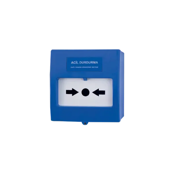 Le TFB-3165B est un bouton d’arrêt d’urgence bleu conçu pour une activation rapide et sécurisée.