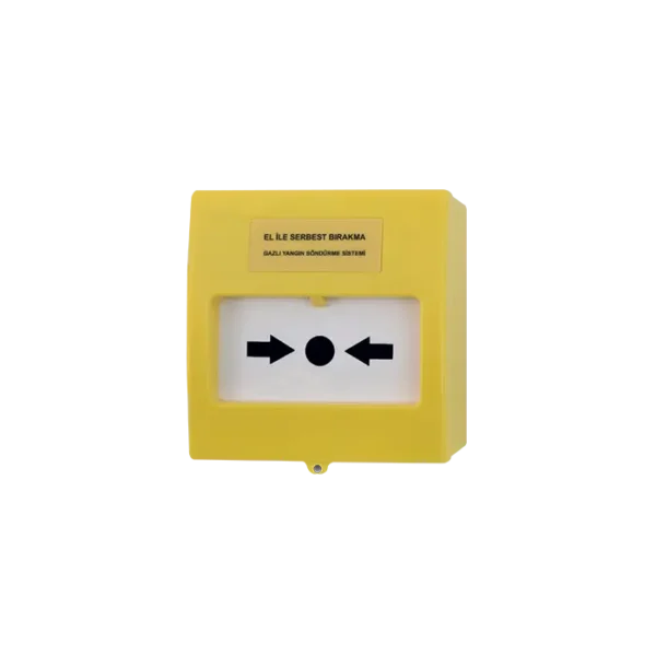 Le TFB-3165Y est un bouton manuel jaune conçu pour l’activation des systèmes de suppression d’incendie.