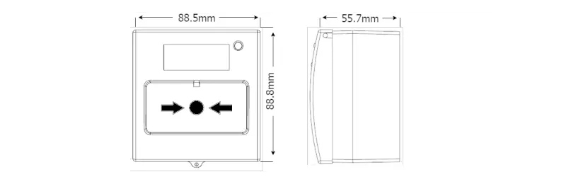 Bouton manuel TFB-3165O pour évacuation rapide de fumée en cas d’incendie.