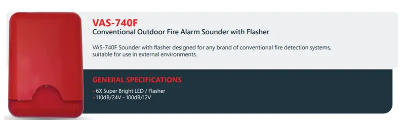 Le TFS-5792 est un avertisseur extérieur combinant une sirène puissante et un flash LED pour une alerte incendie efficace.