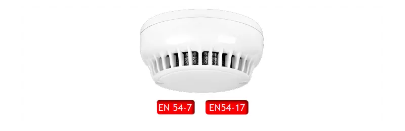 Le détecteur de fumée intelligent TFD-2350 installé dans un plafond d'un bâtiment.
