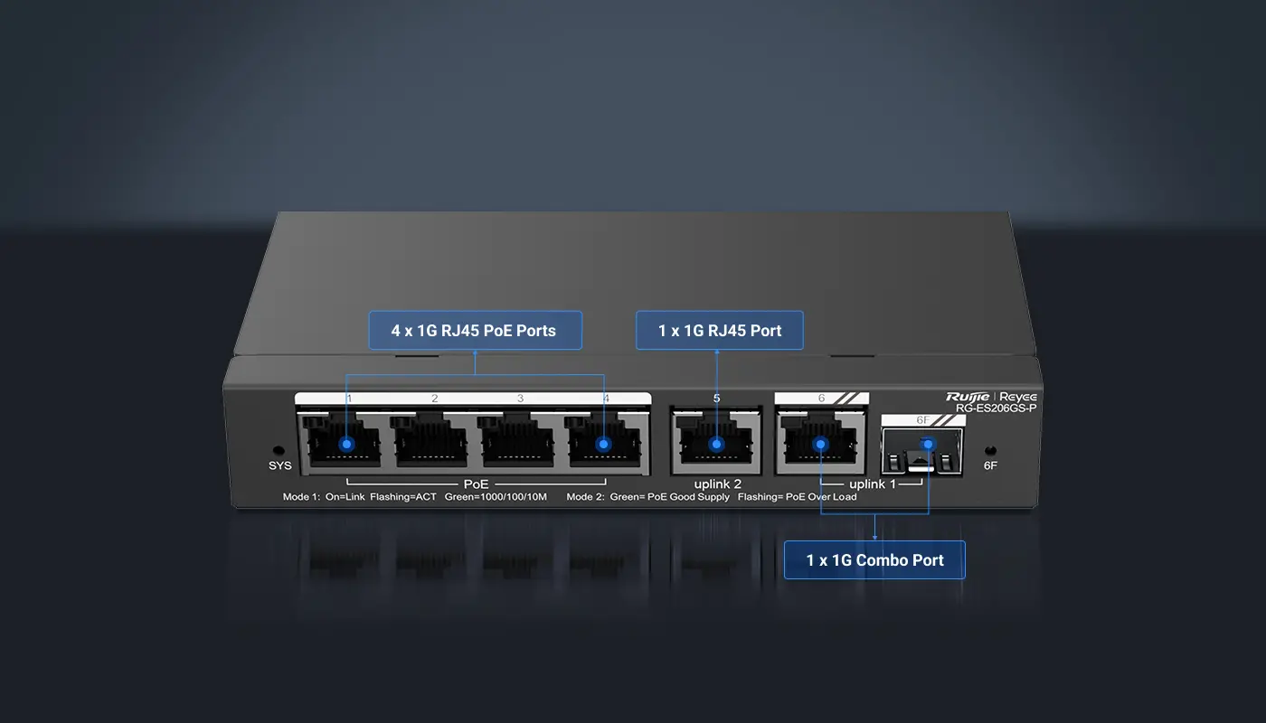 Switch PoE ES206GS Reyee