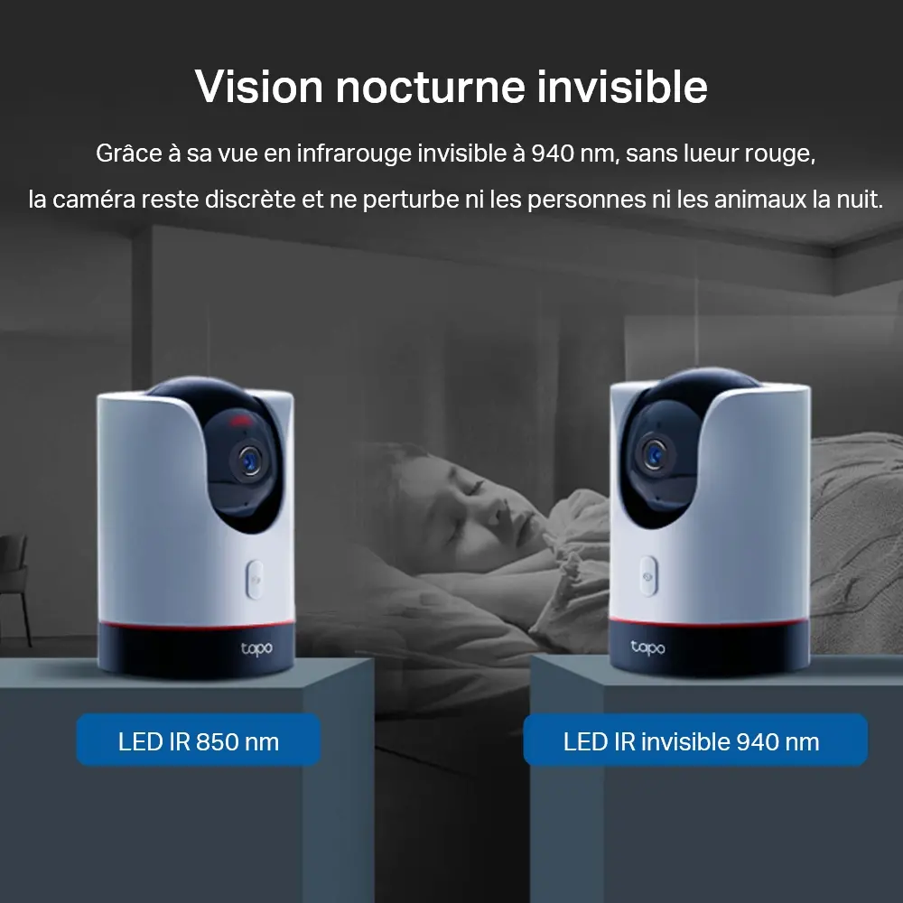 Caméra motorisée WiFi 2K AI avec vision panoramique