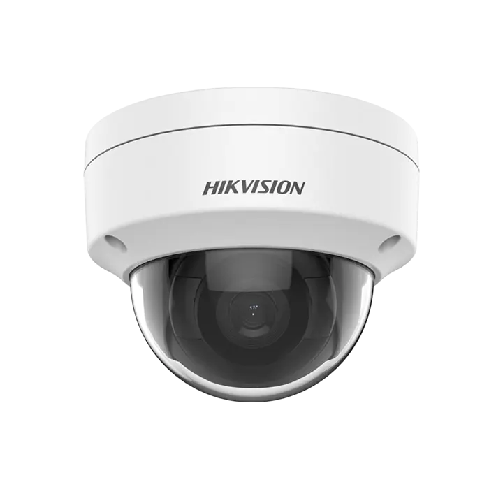Caméra de vidéosurveillance IP DS-2CD1143G0-I dôme fixe 4MP avec infrarouge et boîtier métallique.