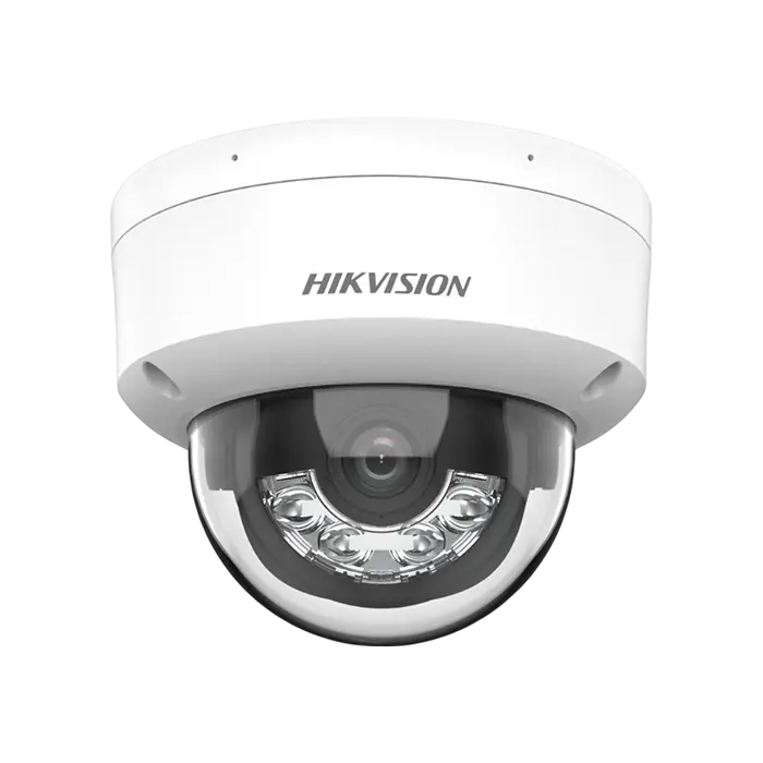 Caméra de surveillance dôme fixe 6 MP DS-2CD1163G2-LIU(F) avec audio intégré et vision nocturne hybride.
