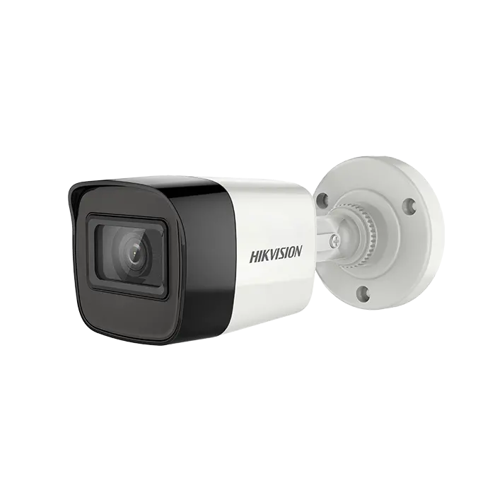 Caméra de surveillance bullet 5 MP DS-2CE16H0T-ITF avec vision IR EXIR, boîtier étanche IP67 et image haute définition.