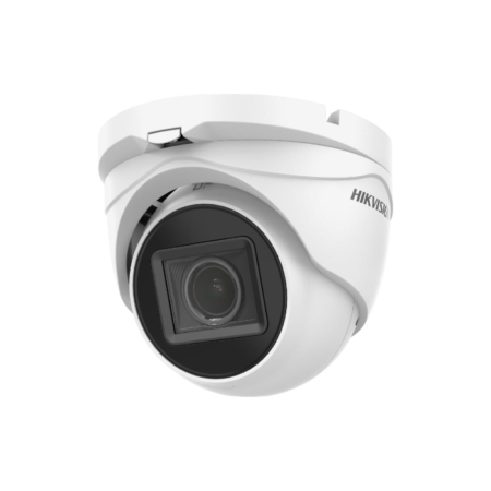 Caméra turret analogique HD-TVI 5 MP DS-2CE79H0T-IT3ZF(C) avec zoom optique motorisé, vision infrarouge EXIR 2.0 et boîtier IP67 pour surveillance extérieure.
