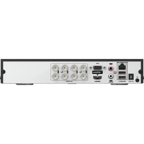 Enregistreur DVR Hikvision 8 canaux 720p avec support IP, compression H.265, accès à distance et stockage jusqu’à 6 To.