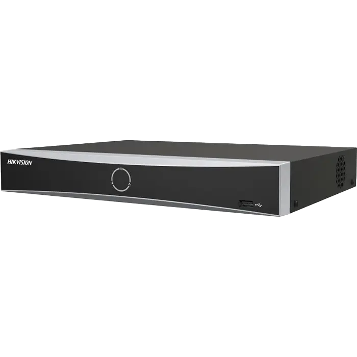 NVR DS-7604NXI-K1/4P avec technologie AcuSense, 4 ports PoE et support de caméras jusqu'à 4K.