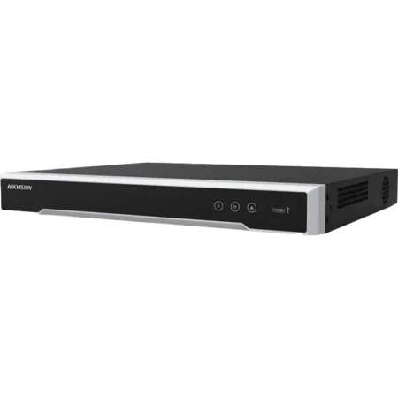 NVR Hikvision DS-7616NI-Q2/16P avec 16 ports PoE, double baie SATA et affichage 4K UHD.