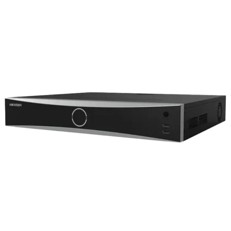 NVR DS-7732NXI-K4/16P avec 32 canaux vidéo, 16 ports PoE, sorties HDMI 4K et intelligence AcuSense pour sécurité professionnelle.