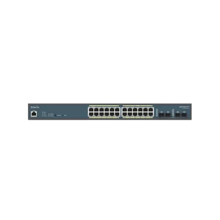 Switch EnGenius Fit 24 ports Gigabit PoE+ 240W avec 4 ports SFP, montable en rack.