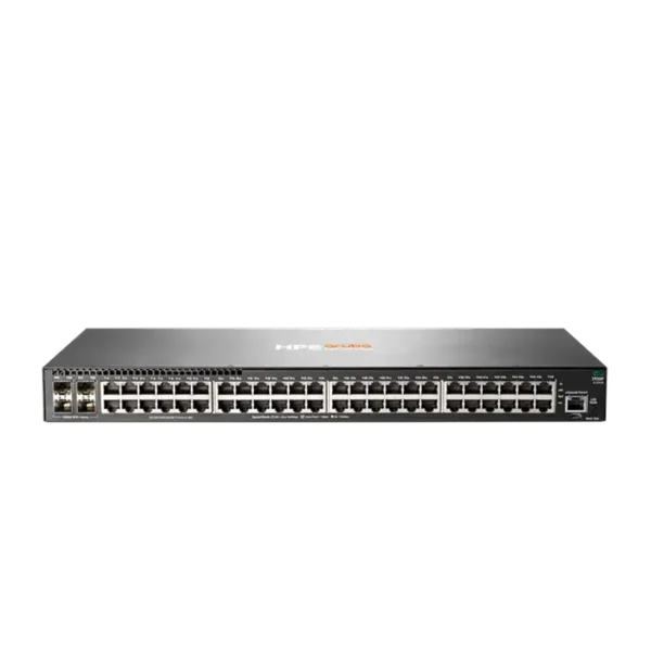 Switch HPE Aruba 2930F avec 48 ports Ethernet Gigabit et 4 ports SFP pour réseaux d’entreprise.