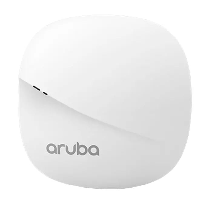 Image du point d’accès HPE Aruba AP-303 (RW) Unified AP, un appareil compact avec antennes intégrées, conçu pour fournir un réseau Wi-Fi performant en double bande (2,4 GHz et 5 GHz) dans les bureaux et espaces professionnels.