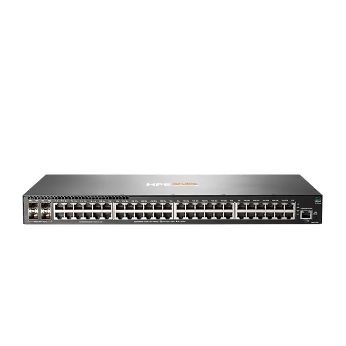 Switch HPE Aruba 2930F avec 48 ports Gigabit et 4 uplinks 10GbE SFP+, pour les réseaux professionnels.
