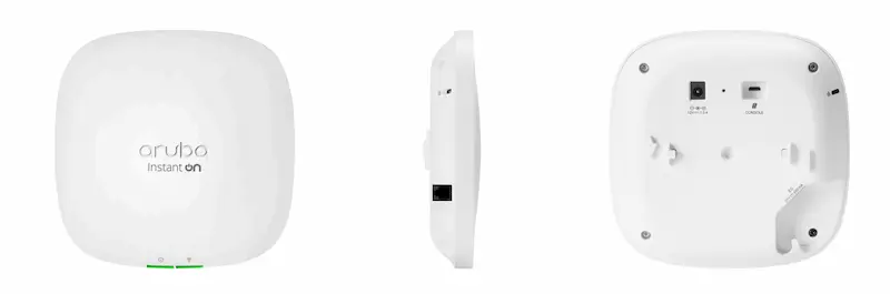 Image du point d’accès HPE Instant On AP22 (RW), modèle Wi-Fi 6 double bande pour réseaux professionnels sécurisés et performants.