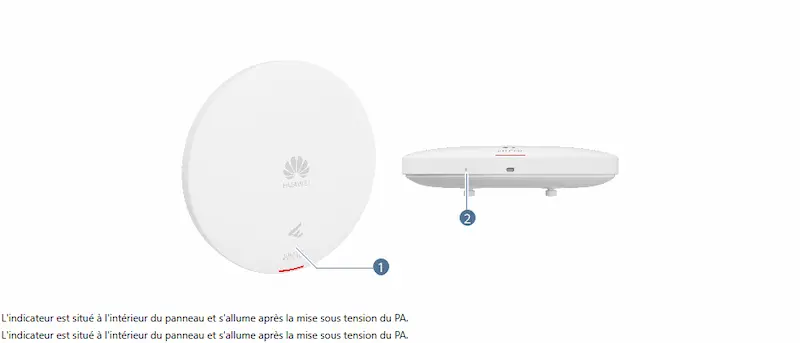 Image du point d’accès Huawei eKitEngine AP361, appareil Wi‑Fi 6 intérieur blanc avec smart antenna et port PoE, conçu pour bureaux et hôtels.