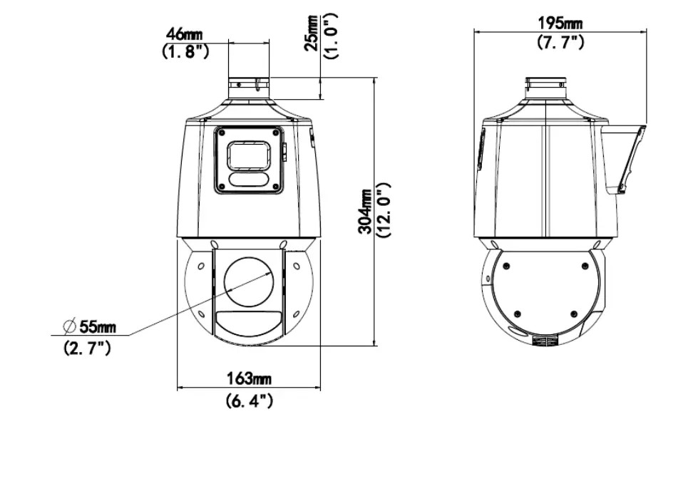 Caméra PTZ double‑objectif Uniview IPC94144SR‑X25‑F40C