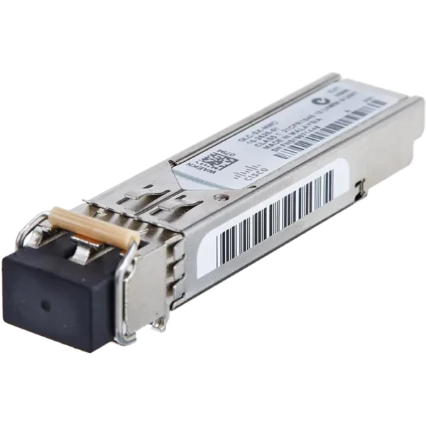 Module SFP Cisco GLC-SX-MMD 1000BASE-SX pour réseau Gigabit Ethernet sur fibre multimode jusqu’à 550 m.