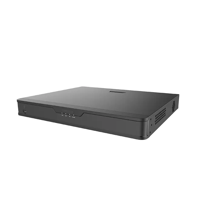 Série NVR304-S-P : enregistreurs PoE 4, 8 ou 16 canaux IP avec slots HDD SATA et gestion intelligente.