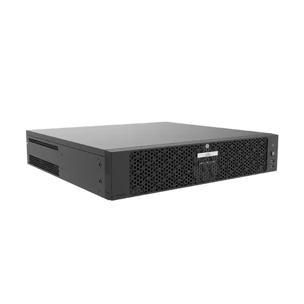 NVR508-E-R : enregistreur réseau 8/16 canaux avec IA, 4K, double baie HDD et alimentation PoE intégrée.