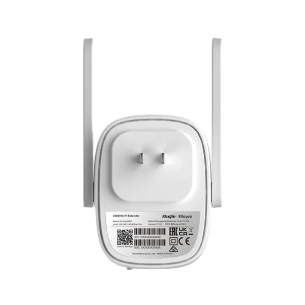 Routeur RG-EW300R avec 4 antennes externes et débit jusqu’à 300 Mbps pour réseau domestique basique.