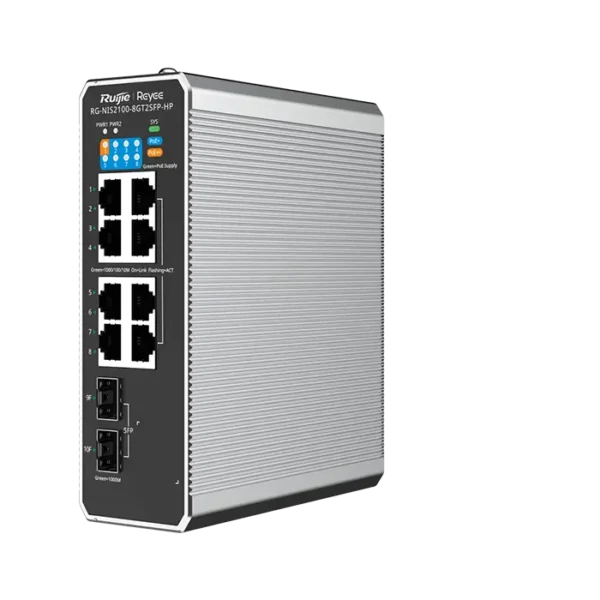 Switch industriel PoE+ RG‑NIS3100‑8GT4SFP‑HP