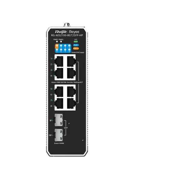 Switch industriel PoE+ RG‑NIS3100‑8GT4SFP‑HP