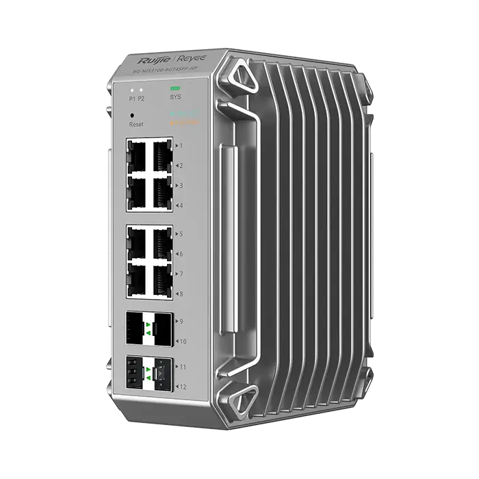 Switch industriel PoE+ RG‑NIS3100‑8GT4SFP‑HP