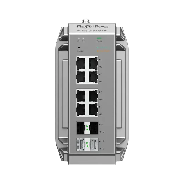 Switch industriel PoE+ RG‑NIS3100‑8GT4SFP‑HP