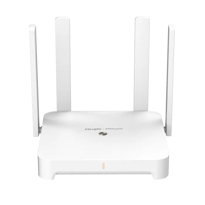 Routeur mesh Wi‑Fi 6 RG‑EW1800GX PRO avec 5 ports Gigabit, 4 antennes externes, app Reyee Cloud.
