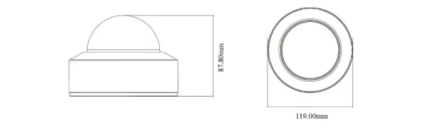 Caméra mini-dôme TVT TD‑9581S3B 8 MP