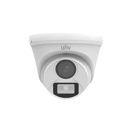 Caméra bullet 2MP analogique avec image couleur jour et nuit, LED blanche, objectif fixe, boîtier IP67 et compatibilité multi-formats.