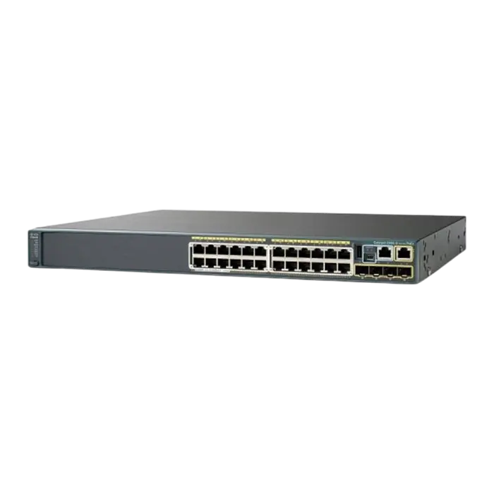 Cisco Catalyst WS-C2960S-24PS-L – Commutateur manageable 24 ports PoE+ avec uplinks fibre SFP.