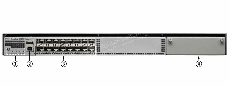 Switch Cisco WS-C4500X-16SFP+ avec 16 ports SFP+ 10G, niveau 3, empilable, pour cœur de réseau.
