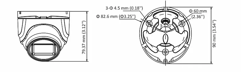 Caméra de surveillance tourelle 5 MP DS-2CE76H0T-ITMF(C), avec infrarouge EXIR 30 m et boîtier étanche pour usage intérieur ou extérieur.