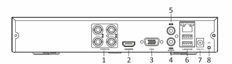 Enregistreur DVR 4 canaux Hikvision AcuSense avec détection humaine/véhicule, compression H.265 Pro+ et surveillance à distance.
