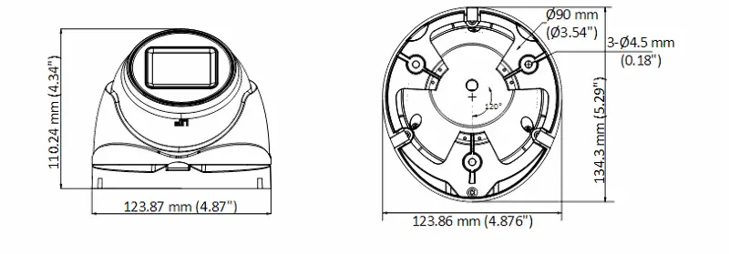 Caméra turret analogique HD-TVI 5 MP DS-2CE79H0T-IT3ZF(C) avec zoom optique motorisé, vision infrarouge EXIR 2.0 et boîtier IP67 pour surveillance extérieure.