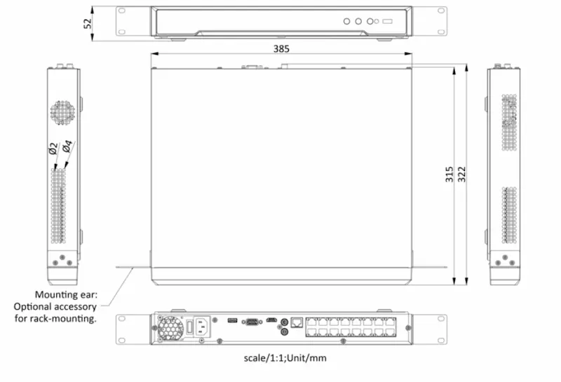 NVR Hikvision DS-7616NI-Q2/16P avec 16 ports PoE, double baie SATA et affichage 4K UHD.
