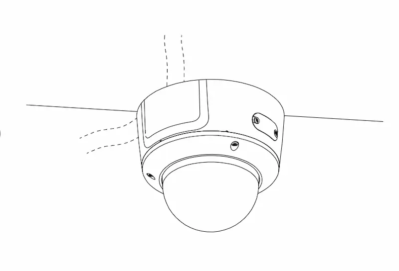 Caméra IP dôme 4 MP DS-2CD1143G2-LIU(F) avec lumière hybride et micro intégré pour surveillance discrète.