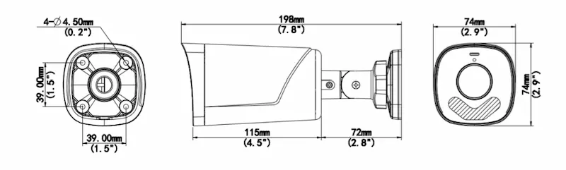 Caméra de surveillance analogique 5MP LightHunter avec double éclairage IR et LED blanche, objectif fixe et boîtier IP67.