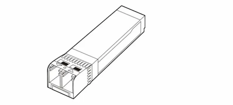 Module SFP MINI-GBIC-SX-MM850 à 850 nm pour liaisons fibre multimode jusqu’à 550 m, avec interface LC duplex.